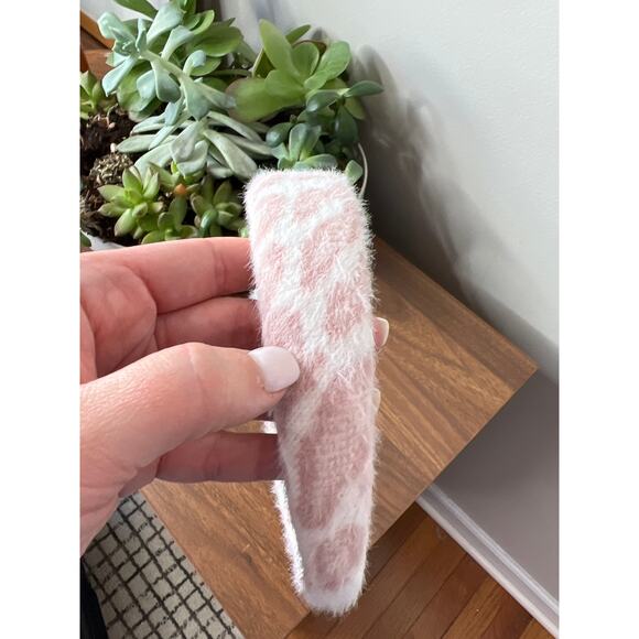 NEW Lele Sadoughi Leopard Knit Alice Gold-Tone Charm Headband Pink Leopard - Picture 4 of 7